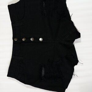 Fashion Nova Shorts Cut Offs Black Size S Pre-Owned